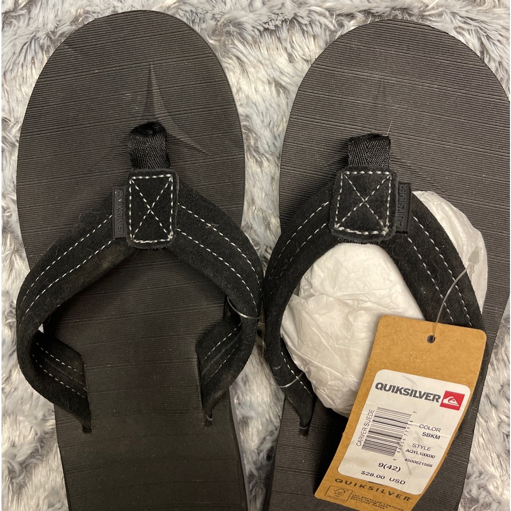 Quiksilver Carver Suede  Flip-Flops Mens Sz 9 New!